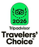 Green badge featuring the "2026 Travelers' Choice" logo from TripAdvisor.